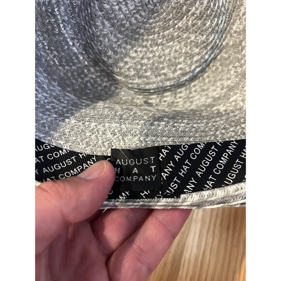 August Hat Company Hat Fedora Womens Medium Wide Brim Straw Summer Sun NEW - Picture 5 of 9